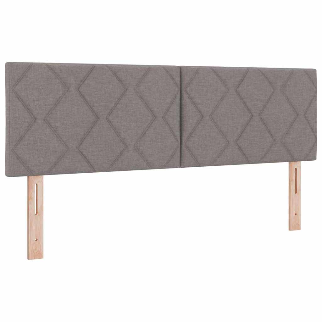 Hovedgærde med LED -strimmellys Gråbrun 144 cm Stof