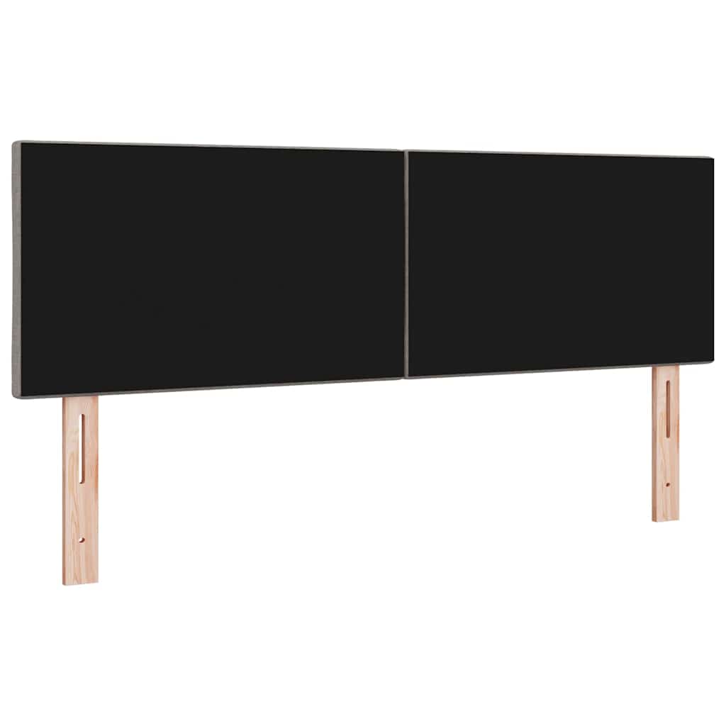 Hovedgærde med LED -strimmellys Gråbrun 144 cm Stof