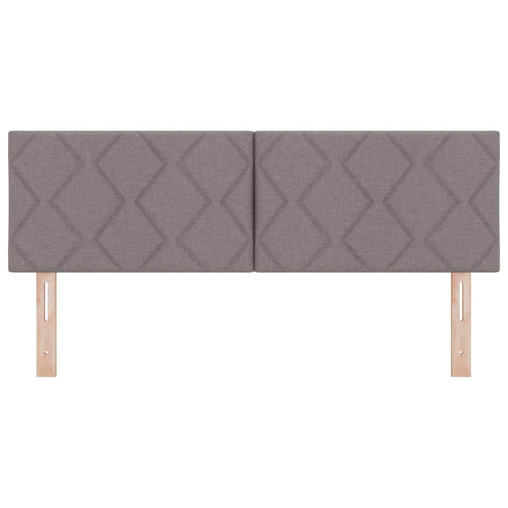 Hovedgærde med LED -strimmellys Gråbrun 144 cm Stof