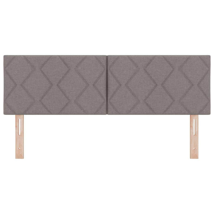 Hovedgærde med LED -strimmellys Gråbrun 144 cm Stof