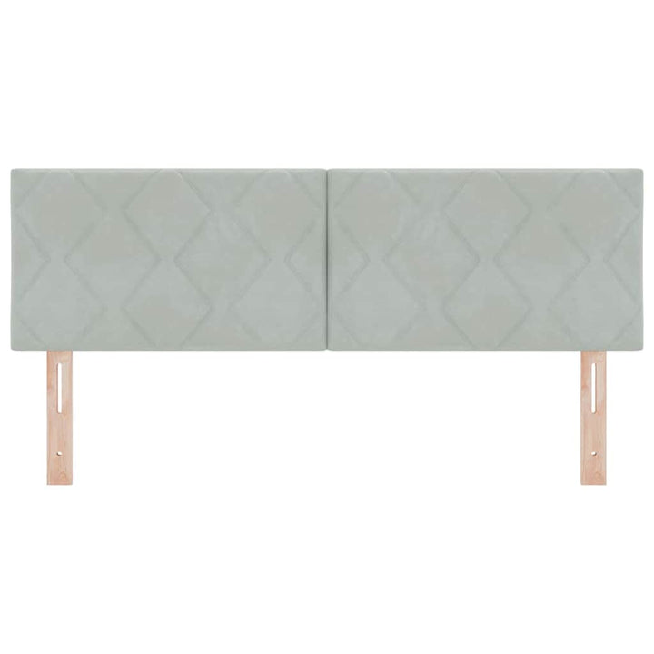 LED-sengegavl med LED -strimmellys Lysegrå 144 cm Fløjl