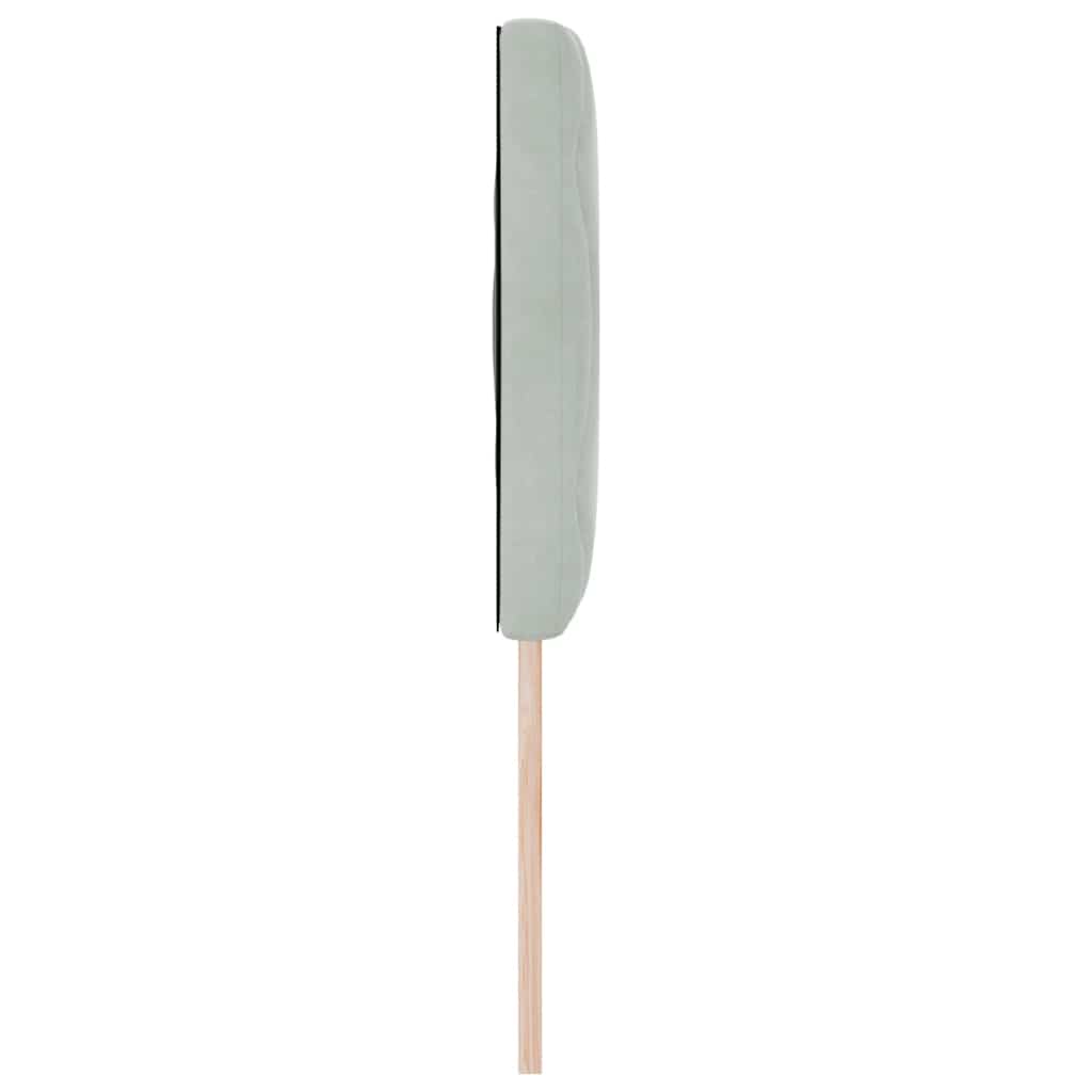 LED-sengegavl med LED -strimmellys Lysegrå 144 cm Fløjl