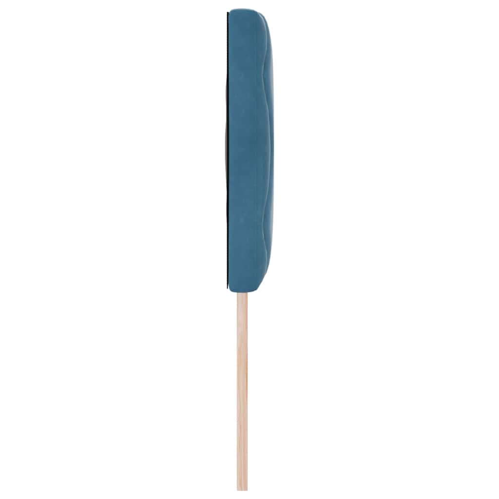 LED-sengegavl med LED -strimmellys Mørkeblå 144 cm Fløjl