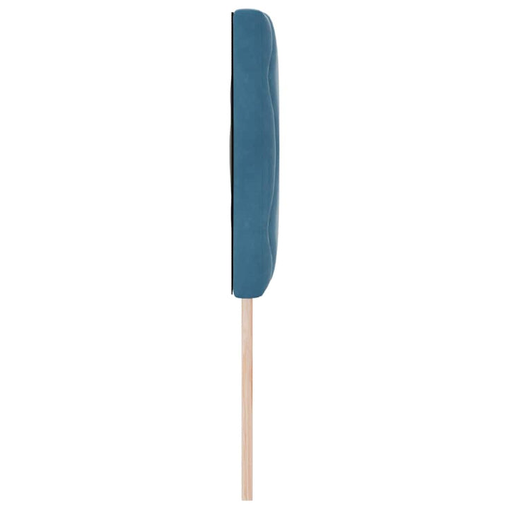 LED-sengegavl med LED -strimmellys Mørkeblå 144 cm Fløjl