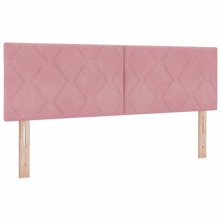 LED-sengegavl med LED -strimmellys Lyserød 160 cm Fløjl
