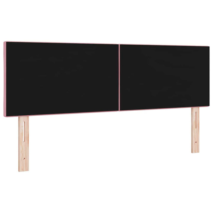 LED-sengegavl med LED -strimmellys Lyserød 160 cm Fløjl