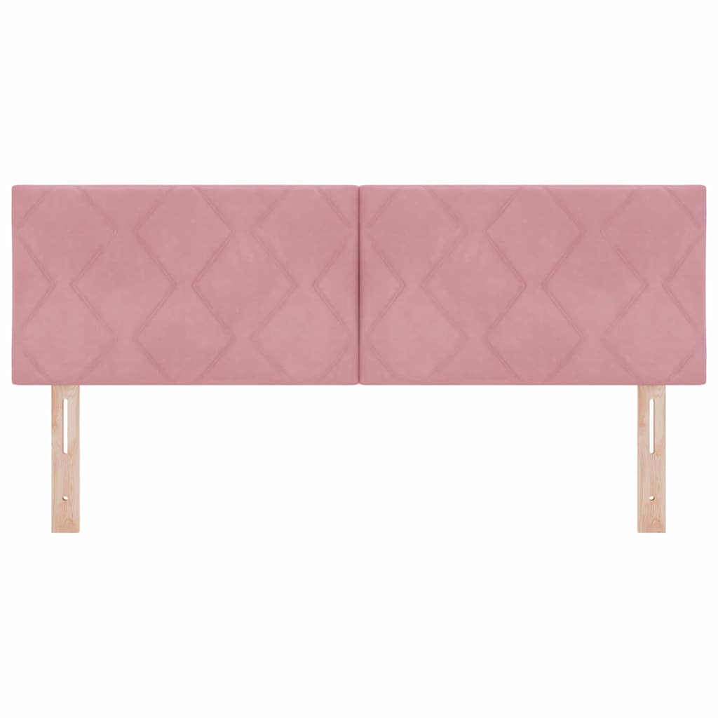 LED-sengegavl med LED -strimmellys Lyserød 160 cm Fløjl