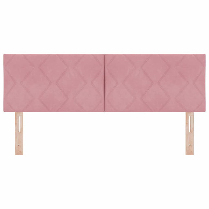 LED-sengegavl med LED -strimmellys Lyserød 160 cm Fløjl