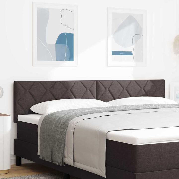 Hovedgærde med LED -strimmellys med hovedgærde Brun 180 cm Stof