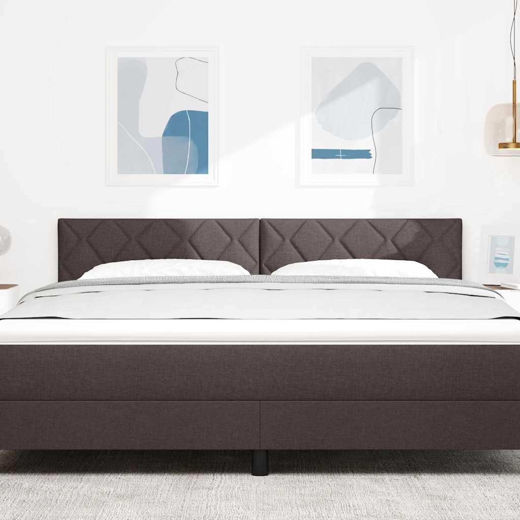 Hovedgærde med LED -strimmellys med hovedgærde Brun 180 cm Stof