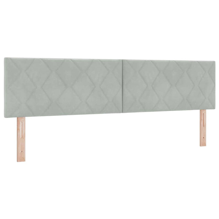 LED-sengegavl med LED -strimmellys Lysegrå 180 cm Fløjl