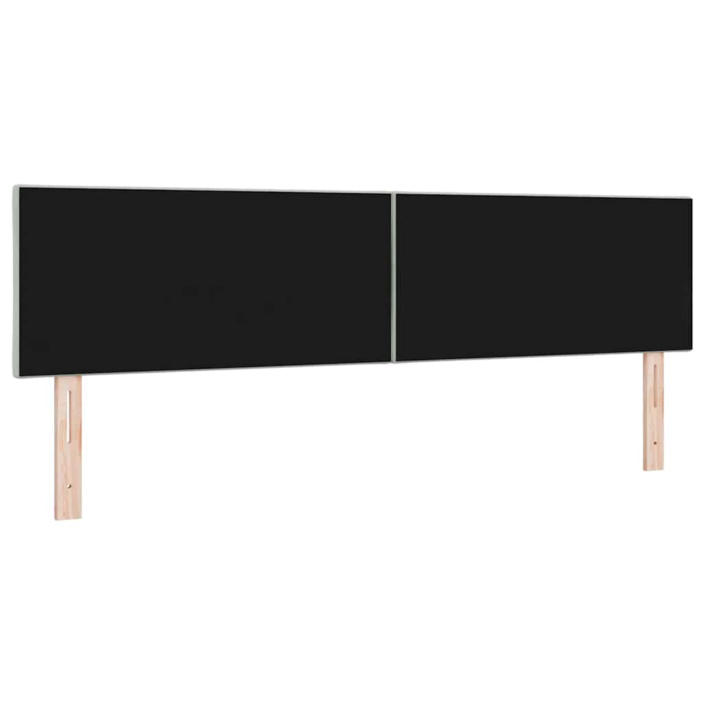 LED-sengegavl med LED -strimmellys Lysegrå 180 cm Fløjl