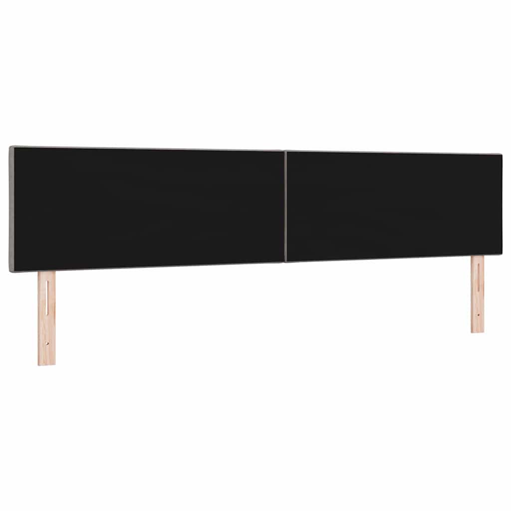 Hovedgærde med LED -strimmellys Gråbrun 200 cm Stof