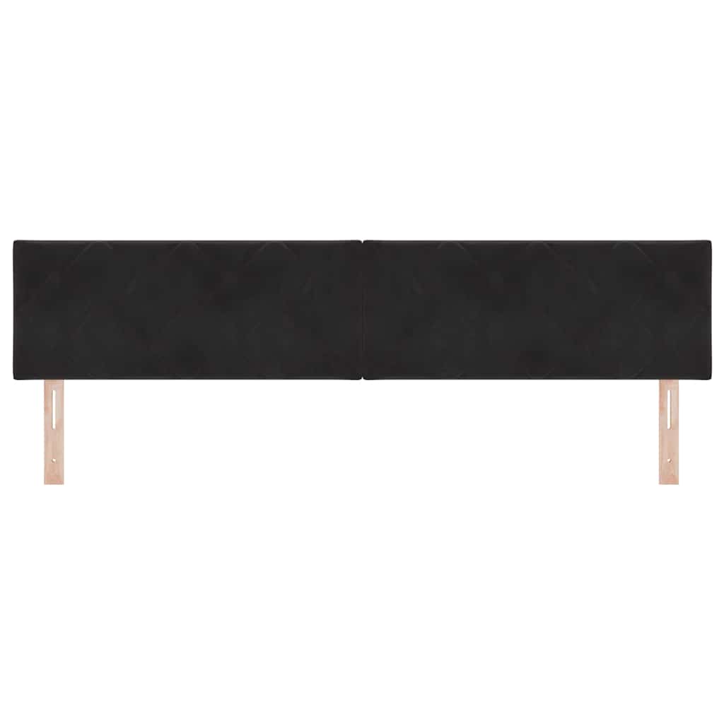 LED-sengegavl med LED -strimmellys Geometrisk Sort 200 cm Fløjl