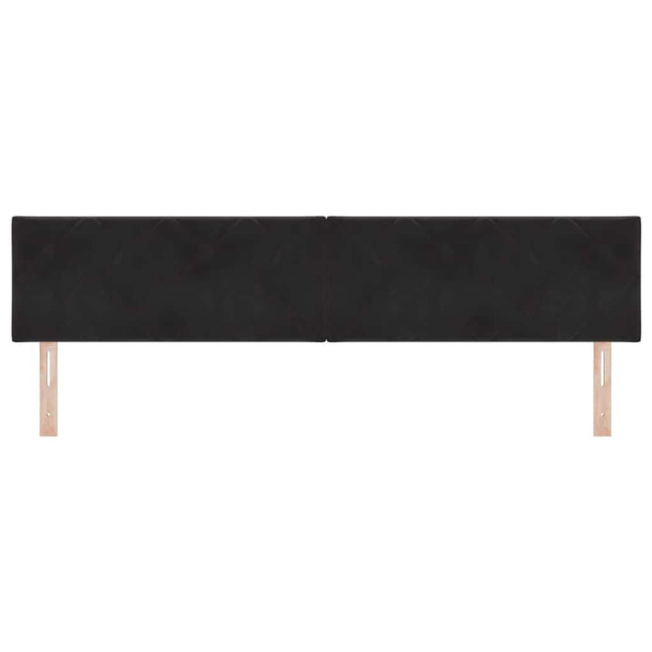 LED-sengegavl med LED -strimmellys Geometrisk Sort 200 cm Fløjl