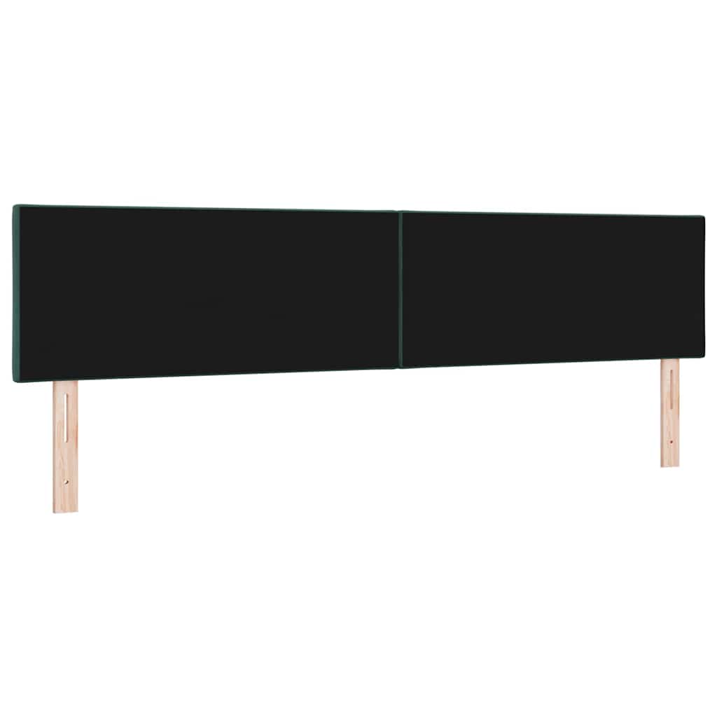 LED-sengegavl med LED -strimmellys Mørkegrøn 200 cm Fløjl