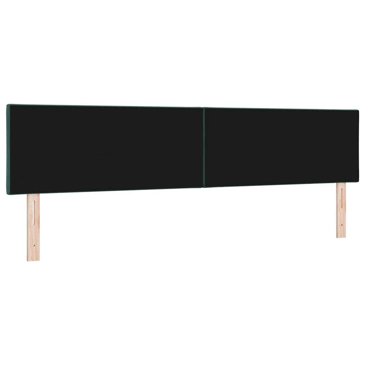 LED-sengegavl med LED -strimmellys Mørkegrøn 200 cm Fløjl