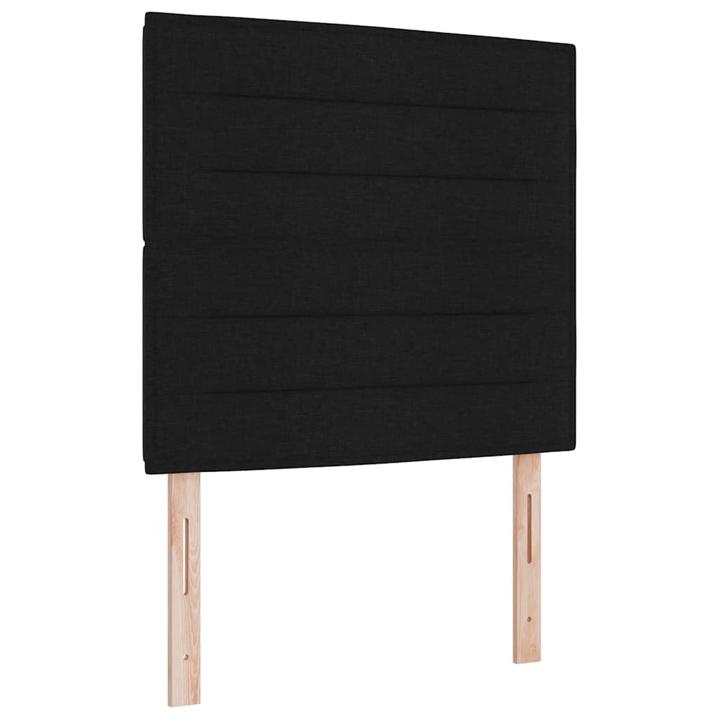 LED sengegavl med LED -strimmellys Vægmonteret Sort 100 cm Stof