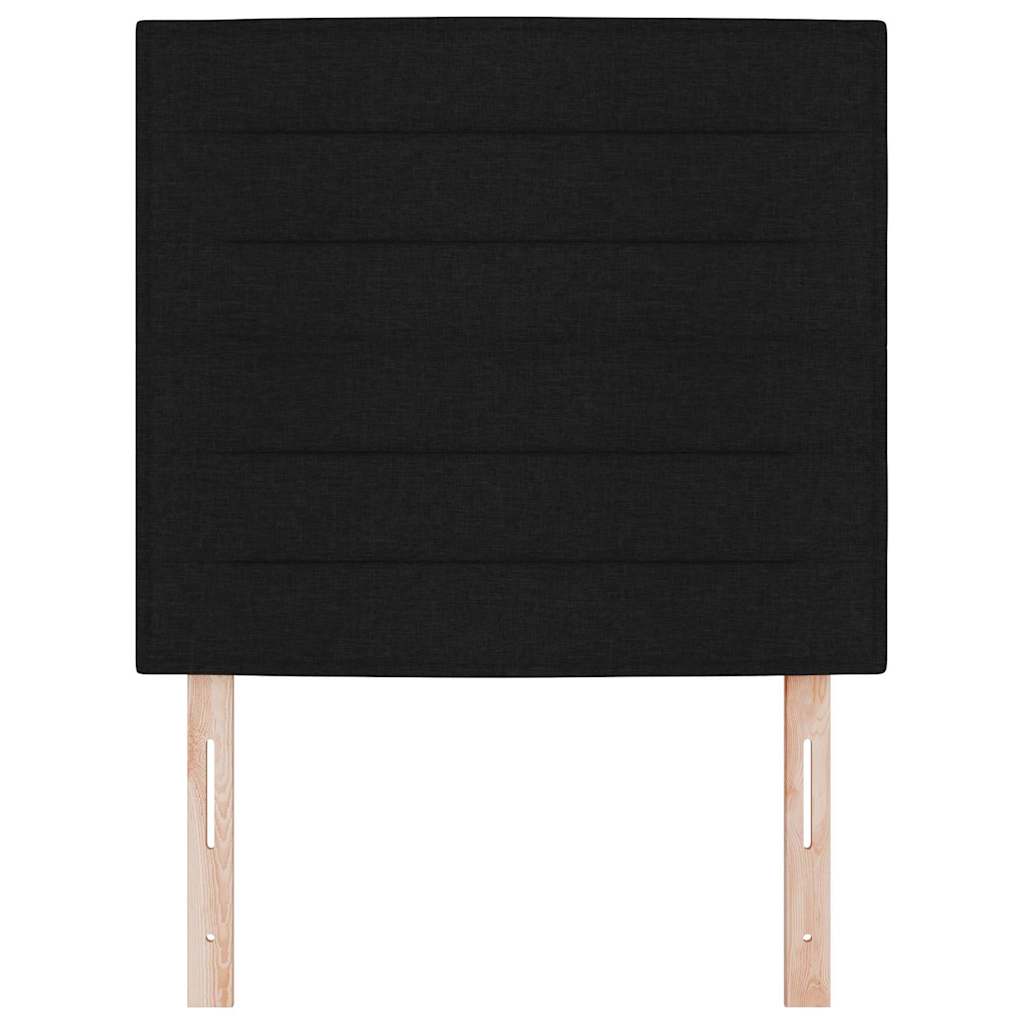 LED sengegavl med LED -strimmellys Vægmonteret Sort 100 cm Stof