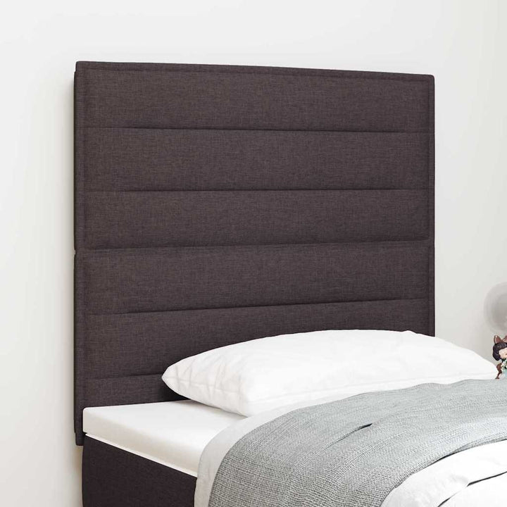 LED sengegavl med LED -strimmellys Mørkebrun 100 cm Stof