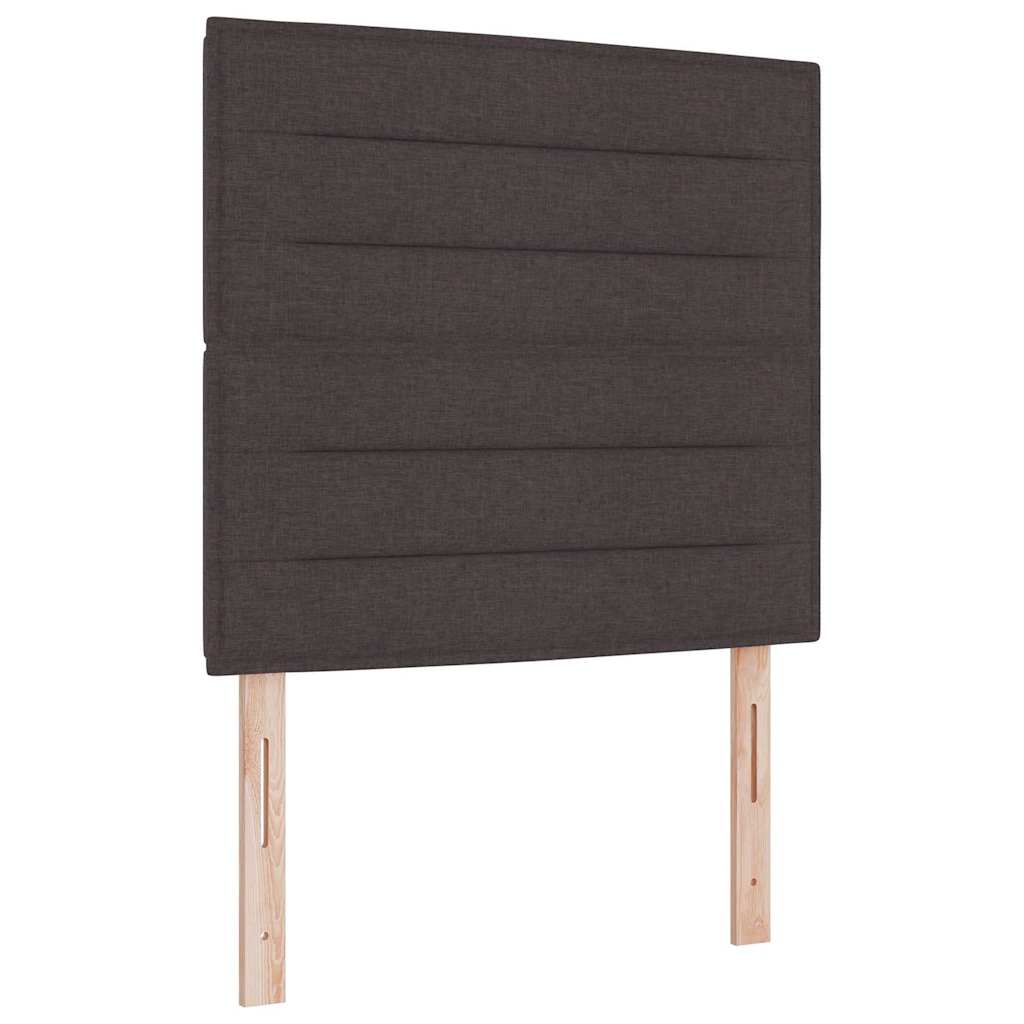 LED sengegavl med LED -strimmellys Mørkebrun 100 cm Stof