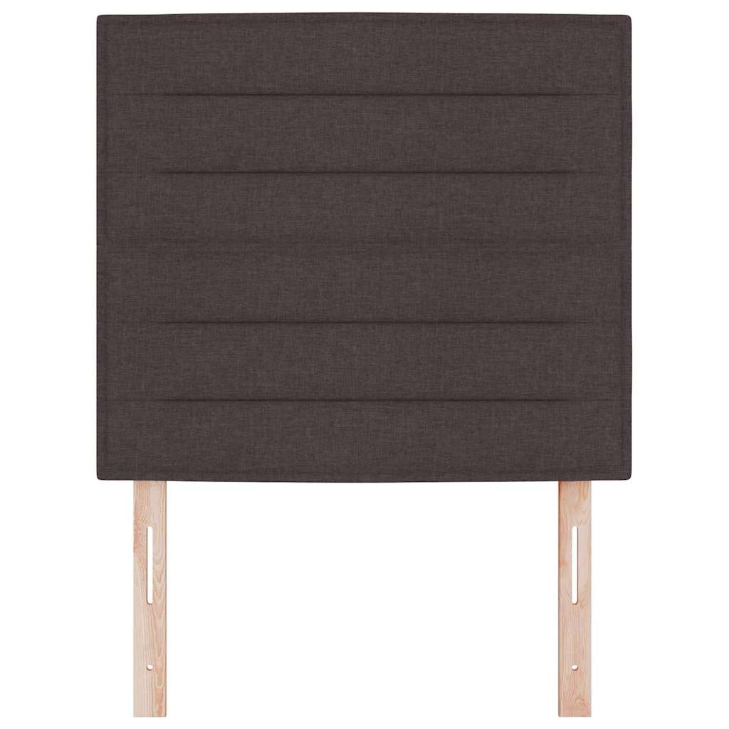 LED sengegavl med LED -strimmellys Mørkebrun 100 cm Stof