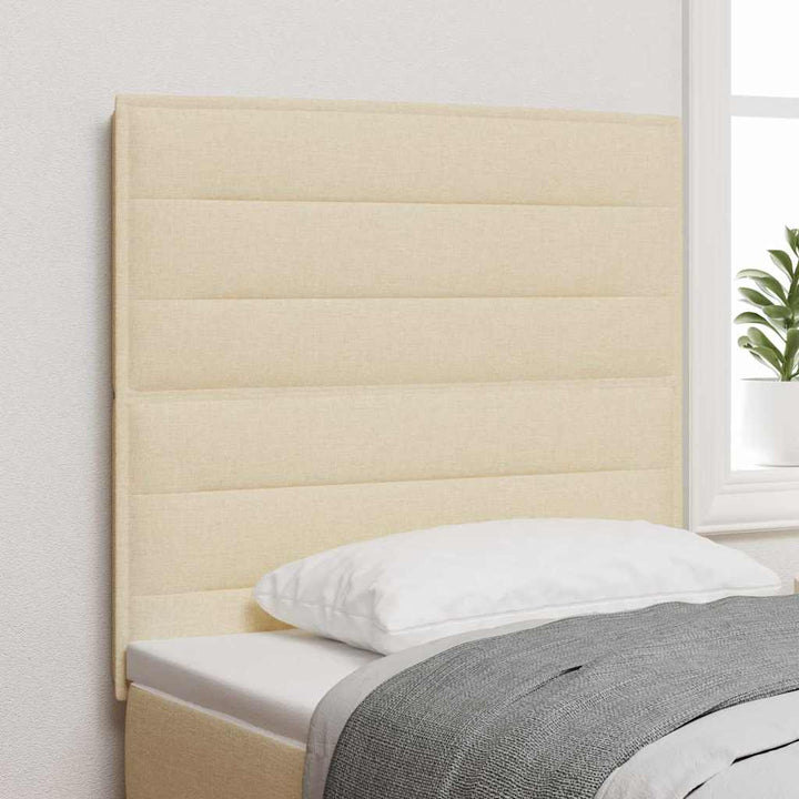 LED sengegavl med LED -strimmellys Creme 100 cm Stof