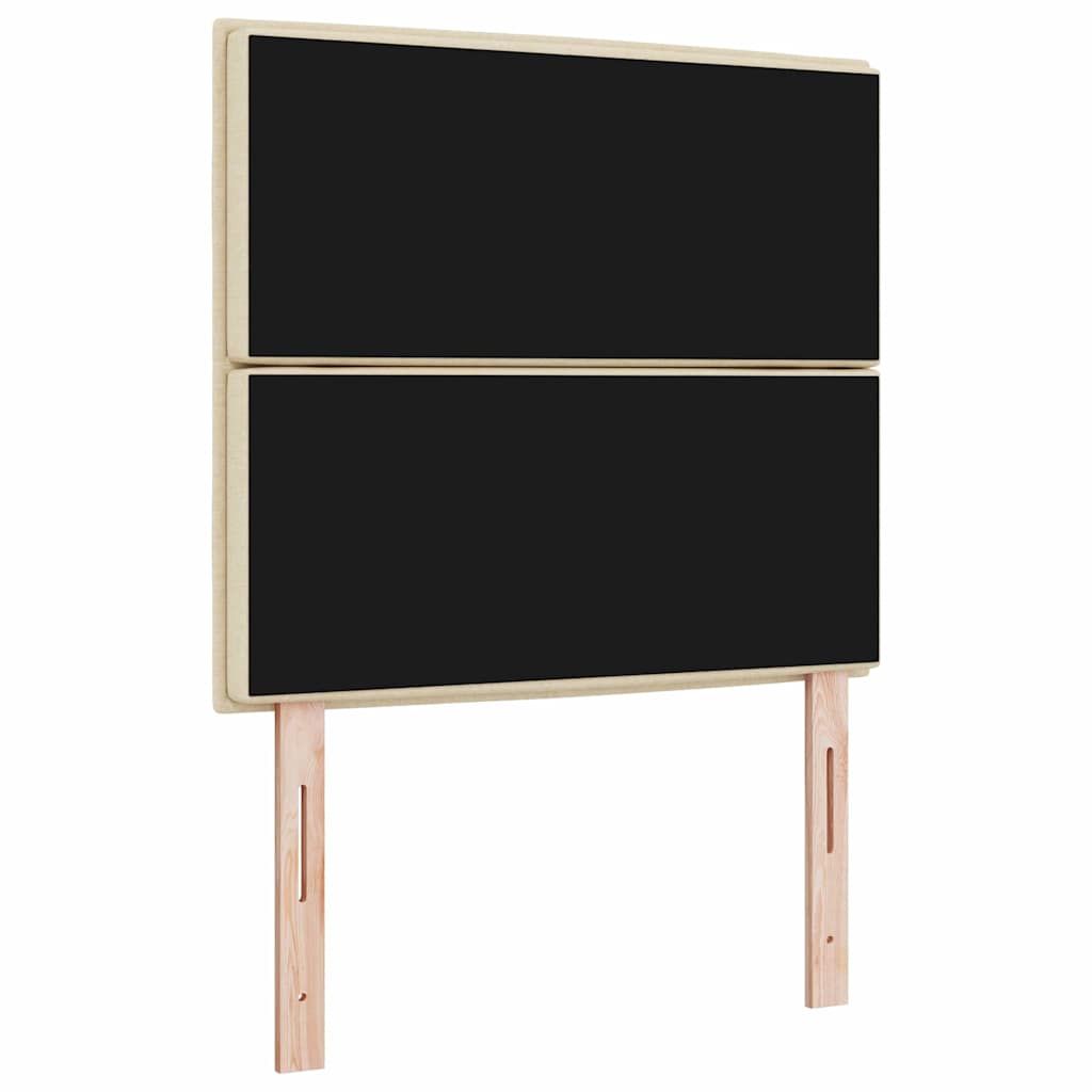 LED sengegavl med LED -strimmellys Creme 100 cm Stof