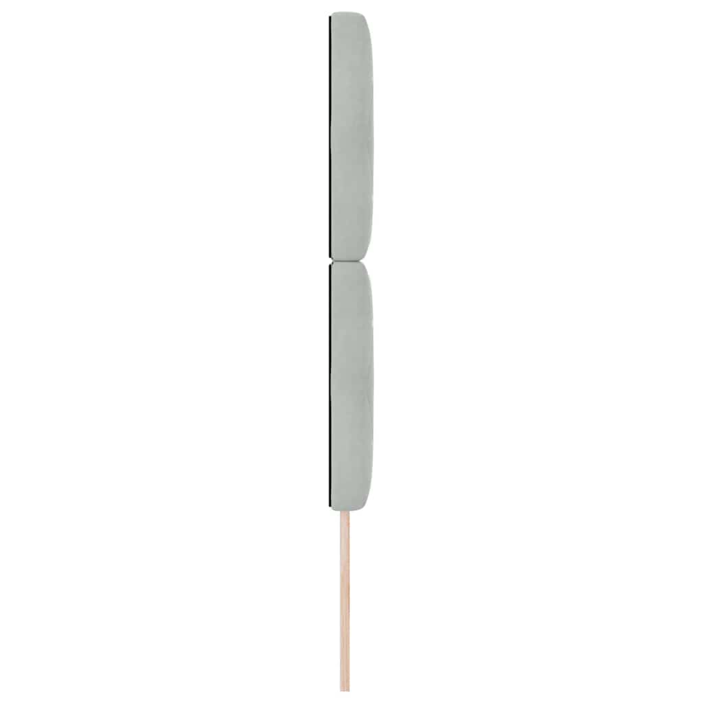 LED Sengegavl med LED -strimmellys Argyle Lysegrå 80 cm Fløjl