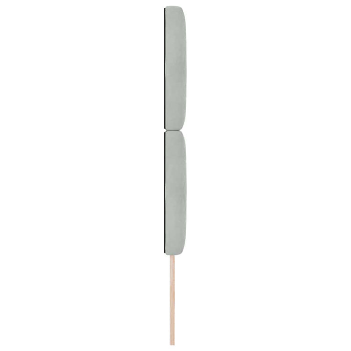 LED Sengegavl med LED -strimmellys Argyle Lysegrå 80 cm Fløjl