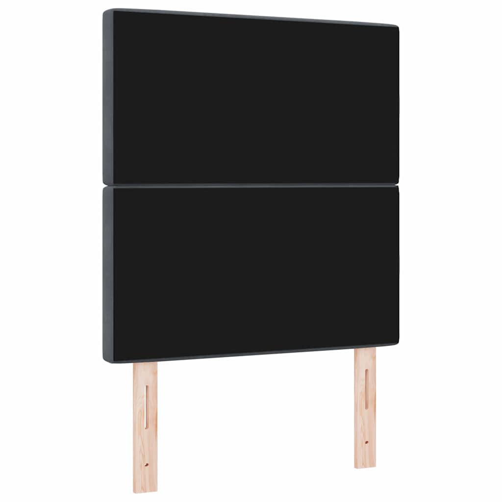 LED Sengegavl med LED -strimmellys Argyle Mørkegrå 80 cm Fløjl