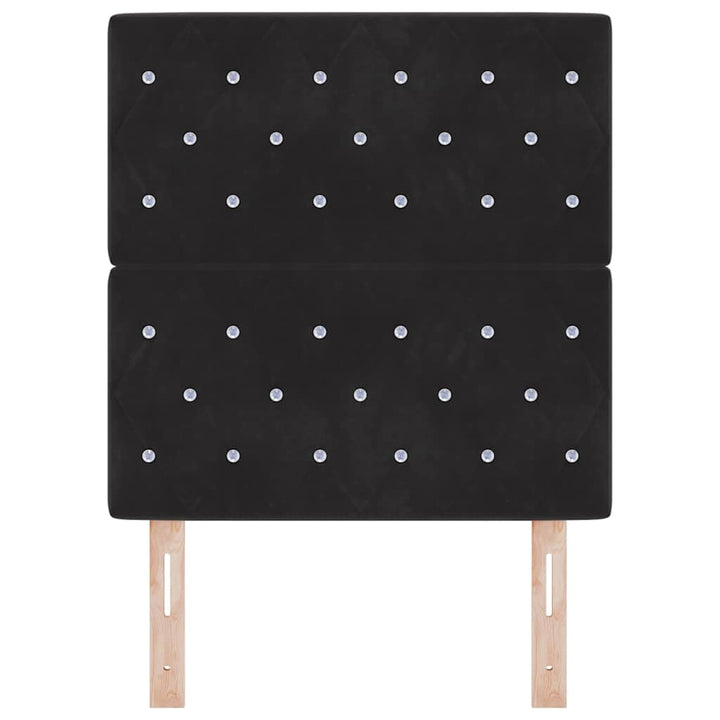 LED Sengegavl med LED -strimmellys Argyle Sort 80 cm Fløjl