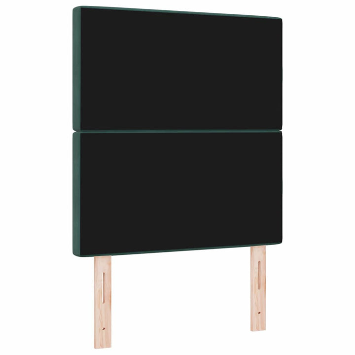 LED Sengegavl med LED -strimmellys Argyle Mørkegrøn 80 cm Fløjl