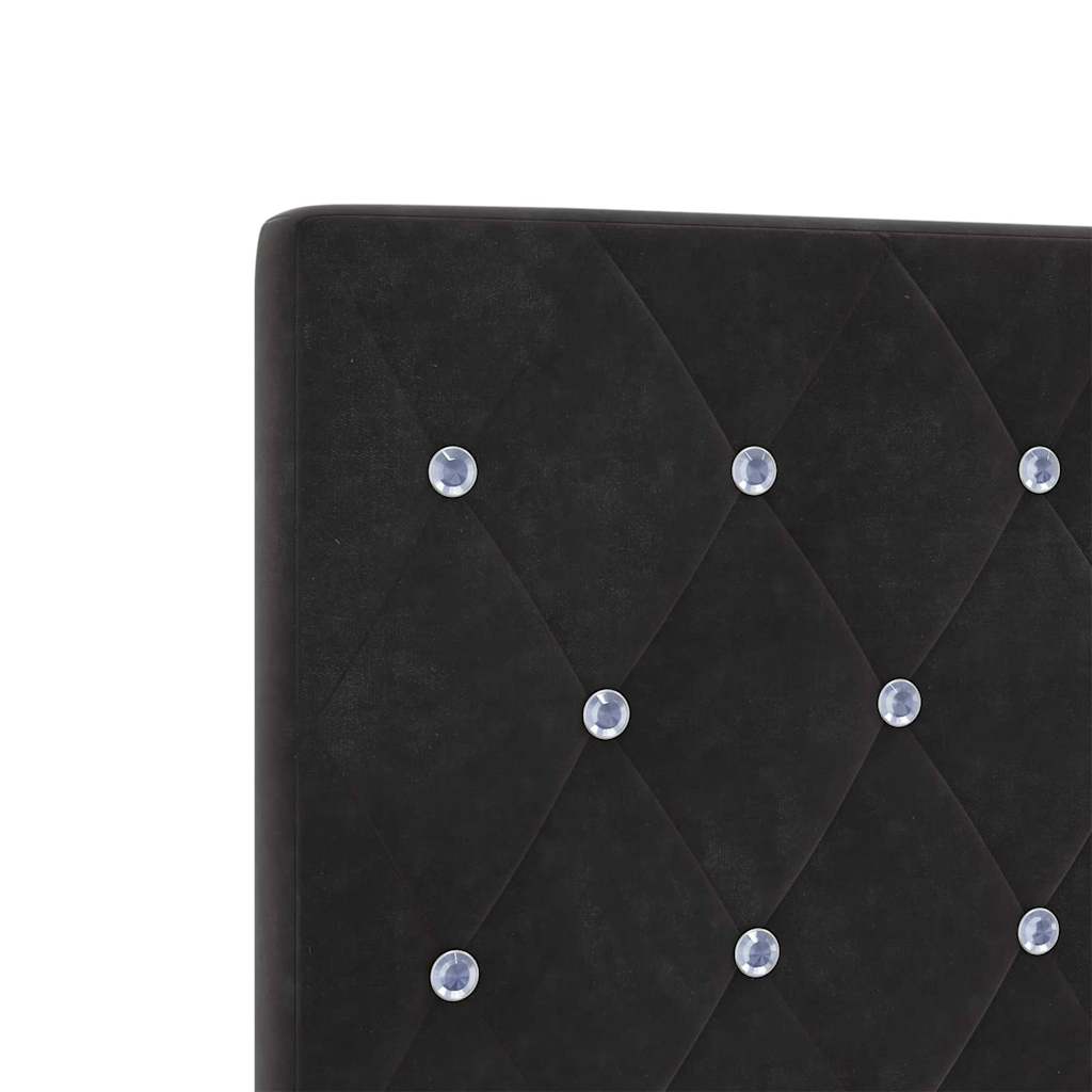 LED Sengegavl med LED -strimmellys Argyle Sort 100 cm Fløjl