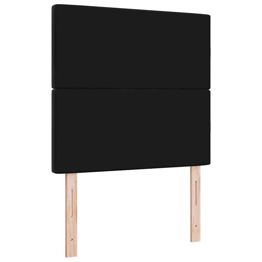 LED Sengegavl med LED -strimmellys Argyle Sort 100 cm Fløjl