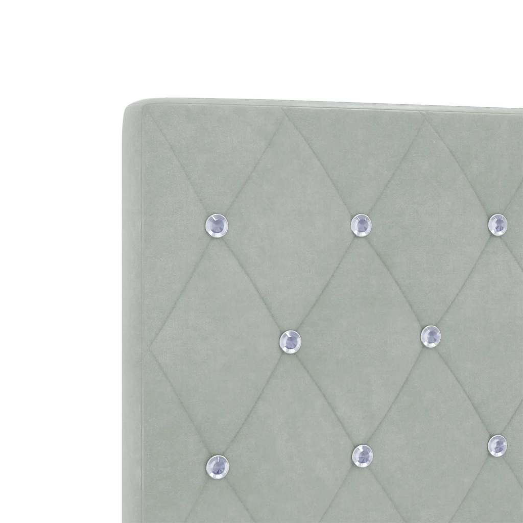 LED Sengegavl med LED -strimmellys Argyle Lysegrå 144 cm Fløjl