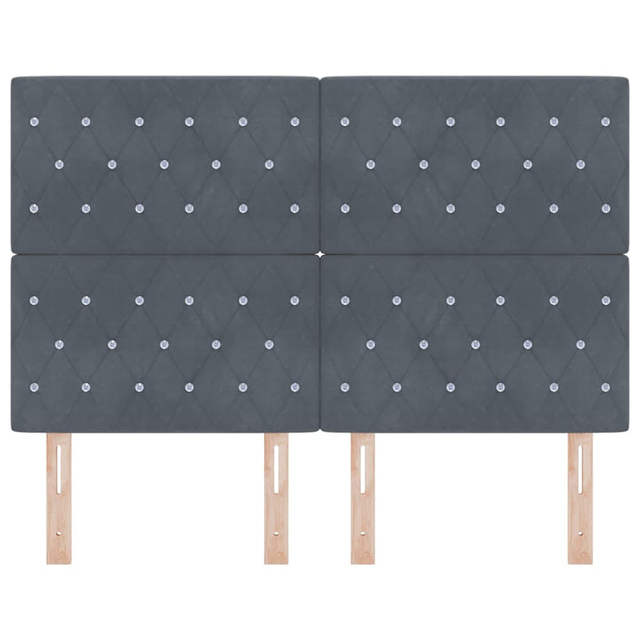LED Sengegavl med LED -strimmellys Argyle Mørkegrå 80 cm Fløjl