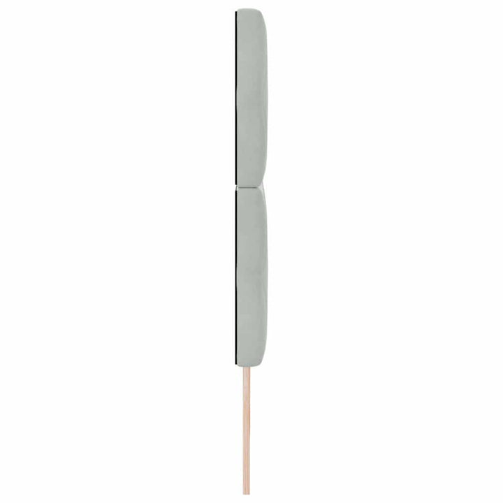 LED Sengegavl med LED -strimmellys Argyle Lysegrå 90 cm Fløjl