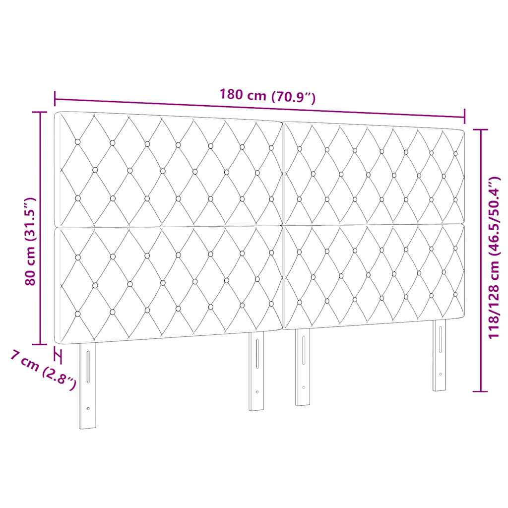LED Sengegavl med LED -strimmellys Argyle Lysegrå 90 cm Fløjl