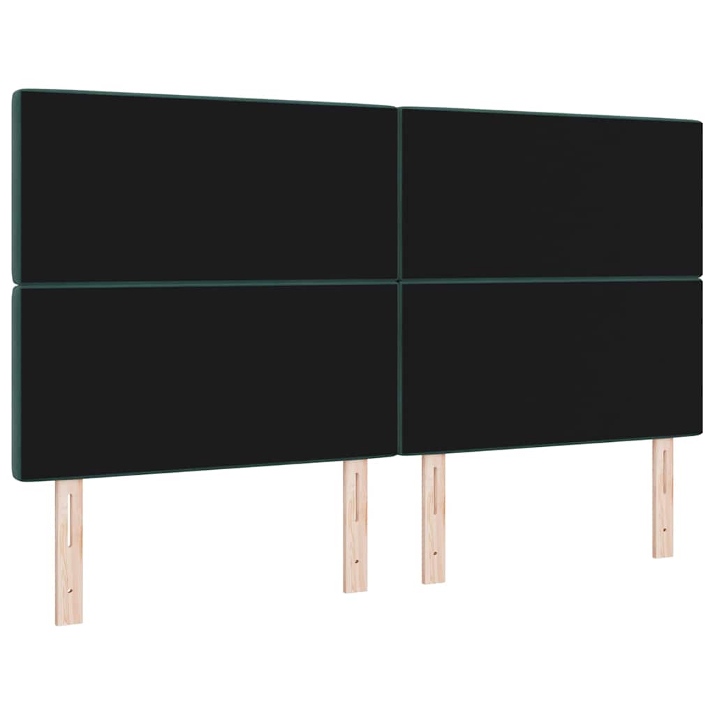 LED Sengegavl med LED -strimmellys Argyle Mørkegrøn 90 cm Fløjl