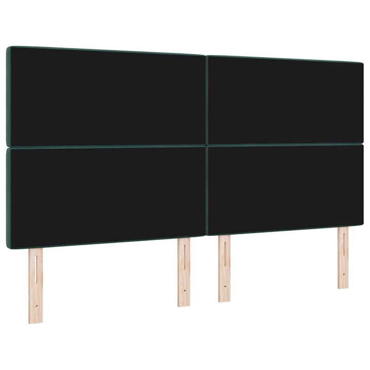 LED Sengegavl med LED -strimmellys Argyle Mørkegrøn 90 cm Fløjl
