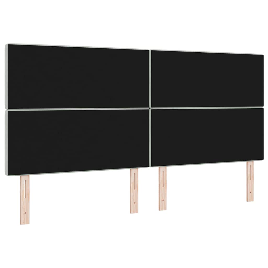 LED Sengegavl med LED -strimmellys Argyle Lysegrå 100 cm Fløjl