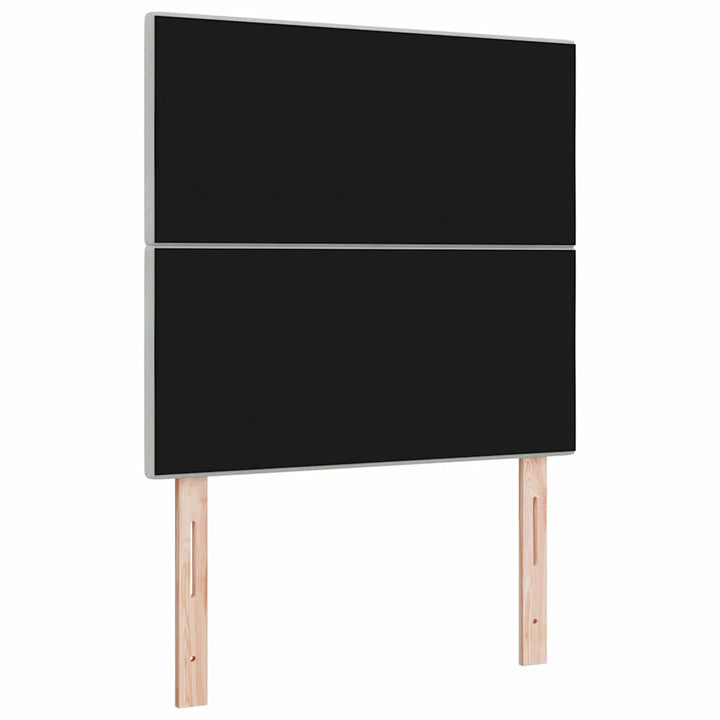 Hovedgærde med LED -strimmellys Lysegrå 80 cm Fløjl