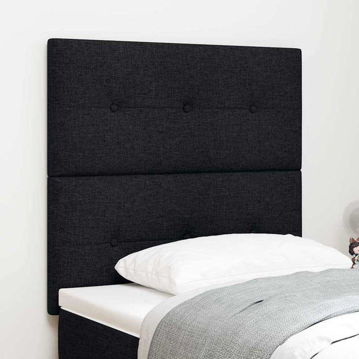 LED Sengegavl med LED -strimmellys Sort 100 cm Stof