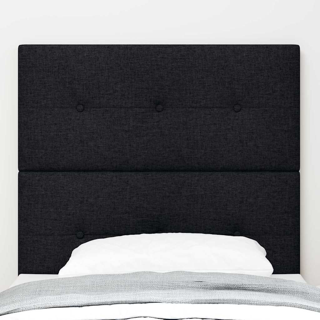 LED Sengegavl med LED -strimmellys Sort 100 cm Stof