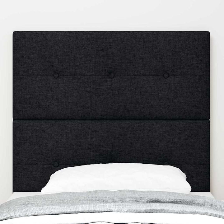 LED Sengegavl med LED -strimmellys Sort 100 cm Stof