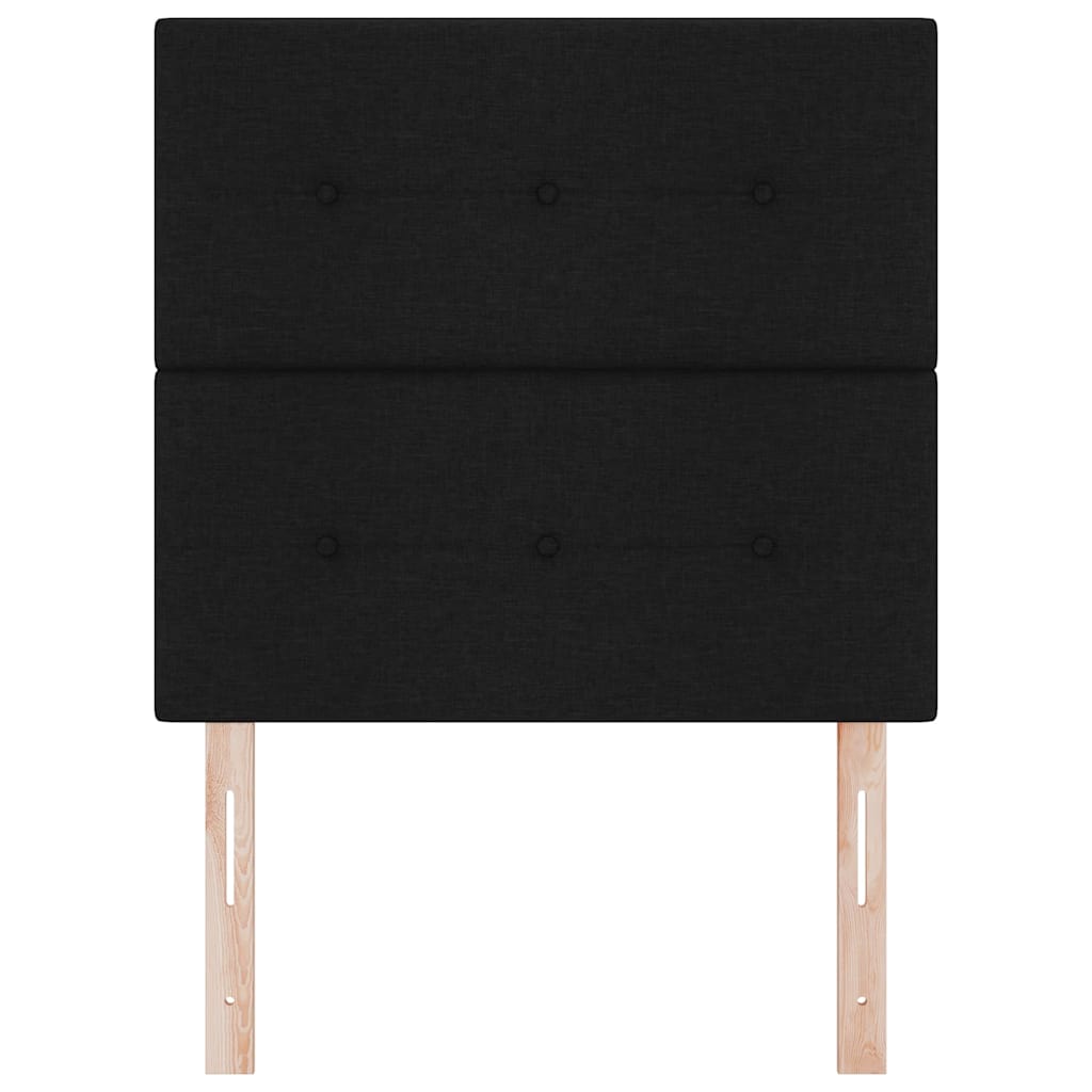 LED Sengegavl med LED -strimmellys Sort 100 cm Stof