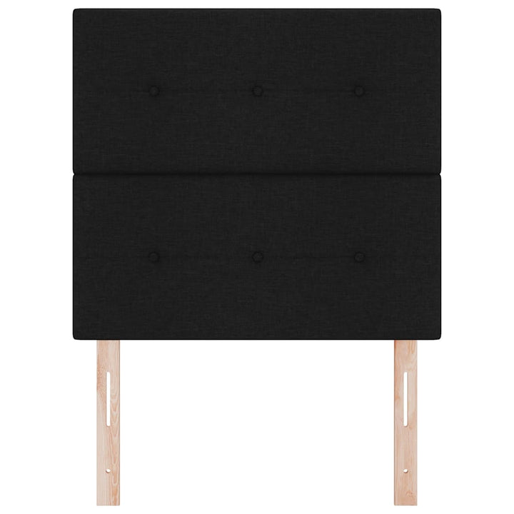 LED Sengegavl med LED -strimmellys Sort 100 cm Stof
