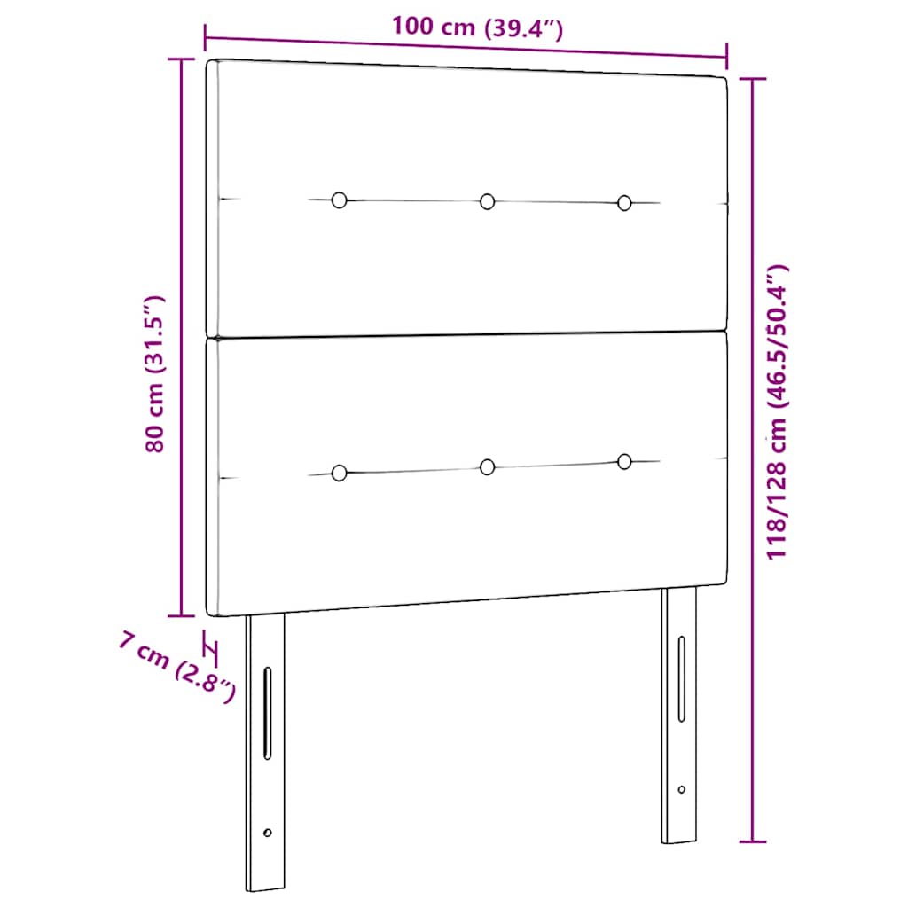LED Sengegavl med LED -strimmellys Sort 100 cm Stof