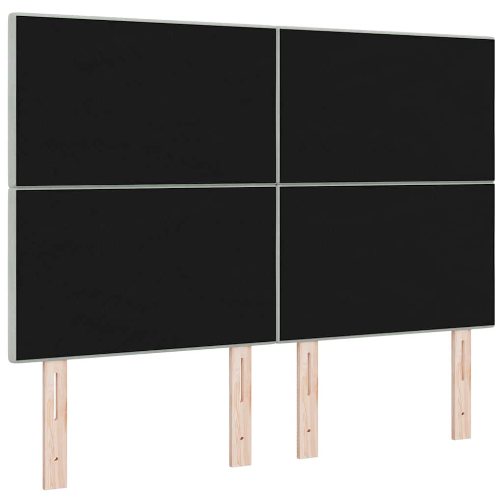 Hovedgærde med LED -strimmellys Lysegrå 80 cm Fløjl